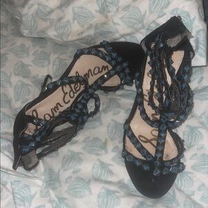 Sam Edelman Black and Blue Strappy Sandals